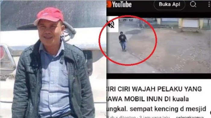 SOPIR TRAVEL DIBUNUH -Matnur (kiri) sopir travel Jambi yang dibunuh. Wajah penumpang Matnur yang diduga merupakan pelaku, terekam CCTV.