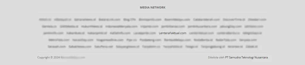 Tangkapan Layar bagian footer salah satu media (topik8.com)